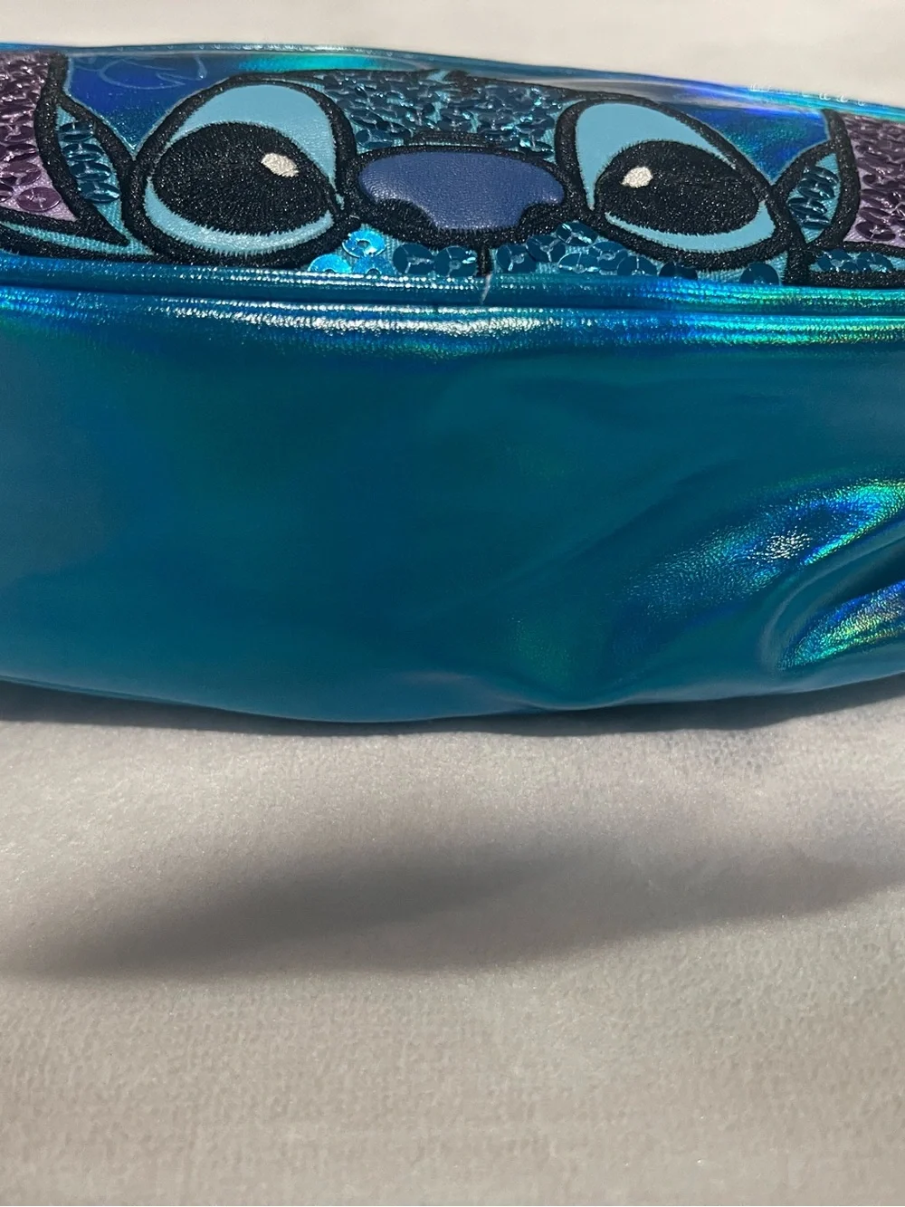 Stitch Disney Teal Stitch Crossbody Bag with Purple Sequin Ears